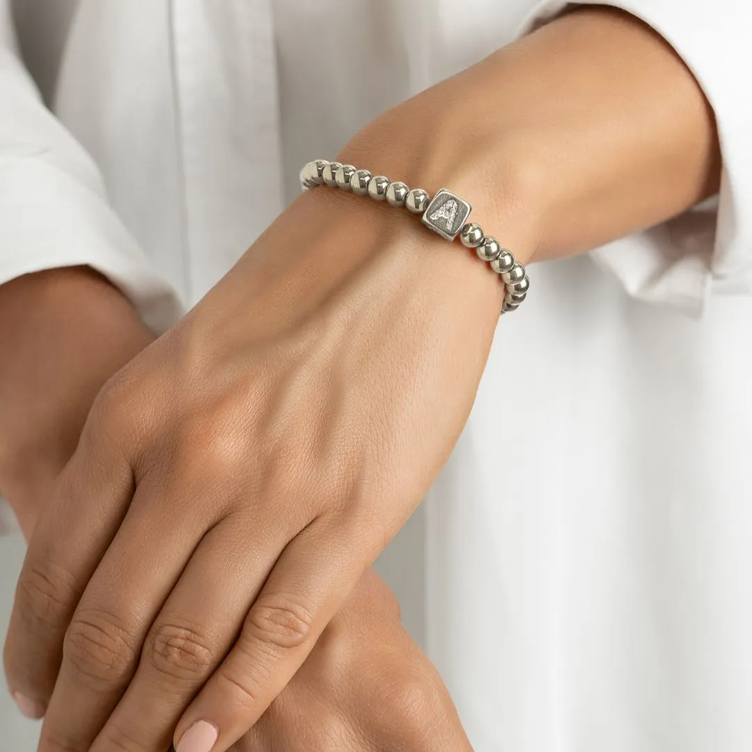 Initial Cube Stretch Bracelet