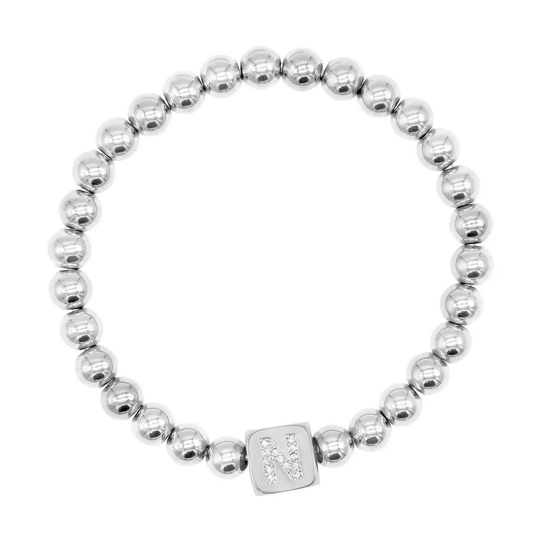 Initial Cube Stretch Bracelet