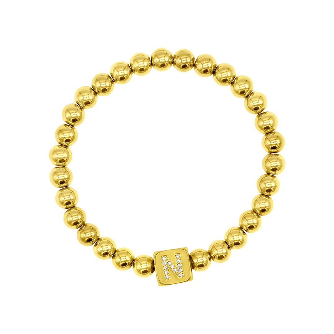 Initial Cube Stretch Bracelet