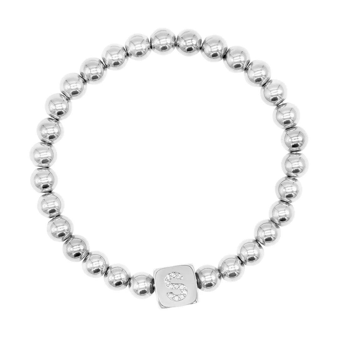 Initial Cube Stretch Bracelet