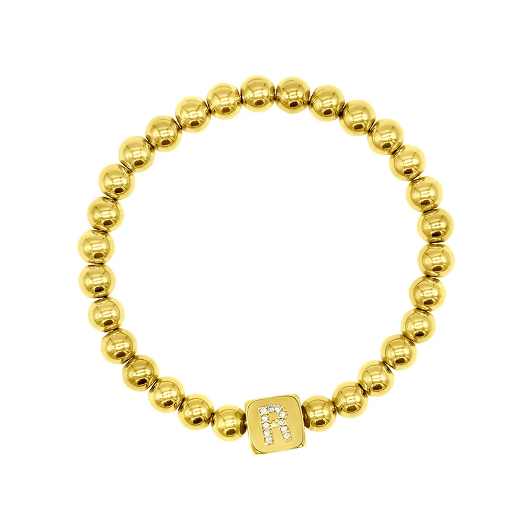 Initial Cube Stretch Bracelet