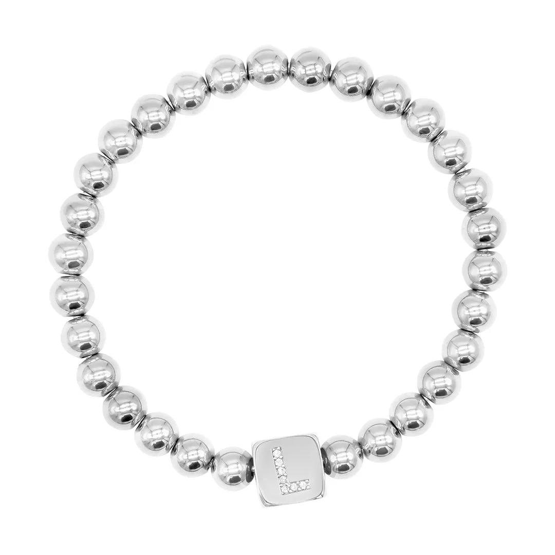 Initial Cube Stretch Bracelet