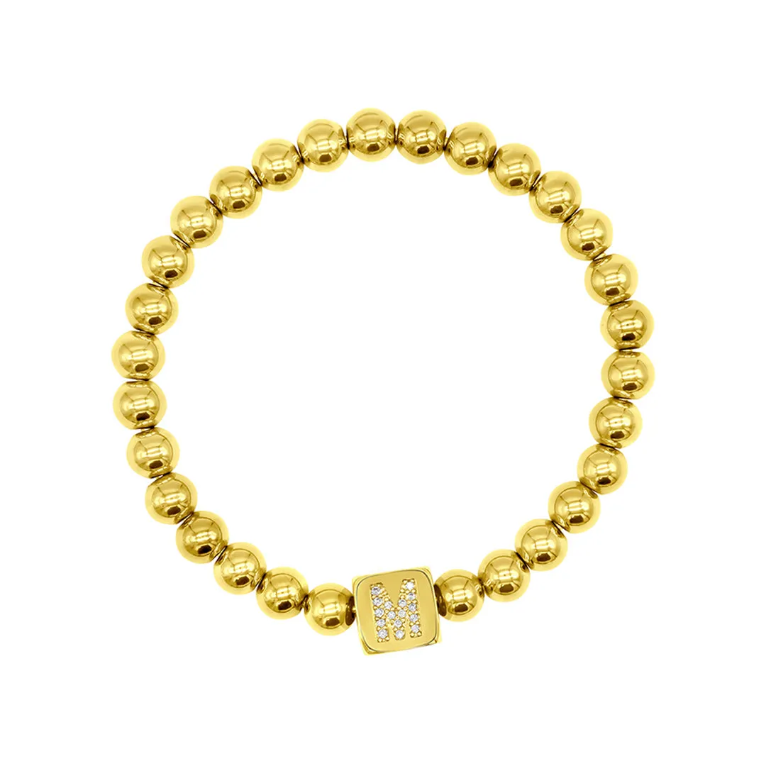 Initial Cube Stretch Bracelet