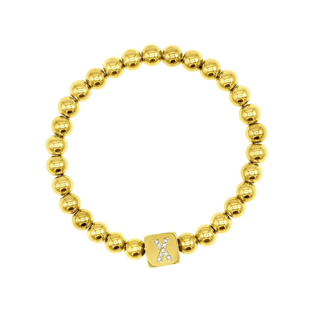 Initial Cube Stretch Bracelet