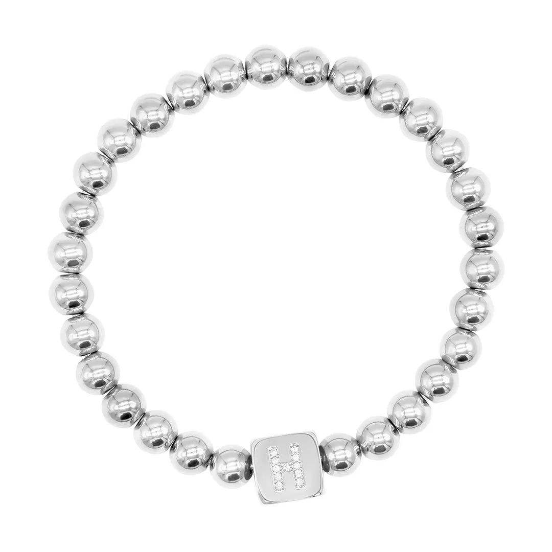 Initial Cube Stretch Bracelet