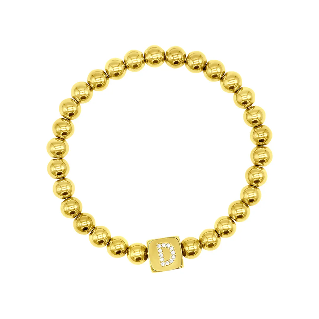 Initial Cube Stretch Bracelet