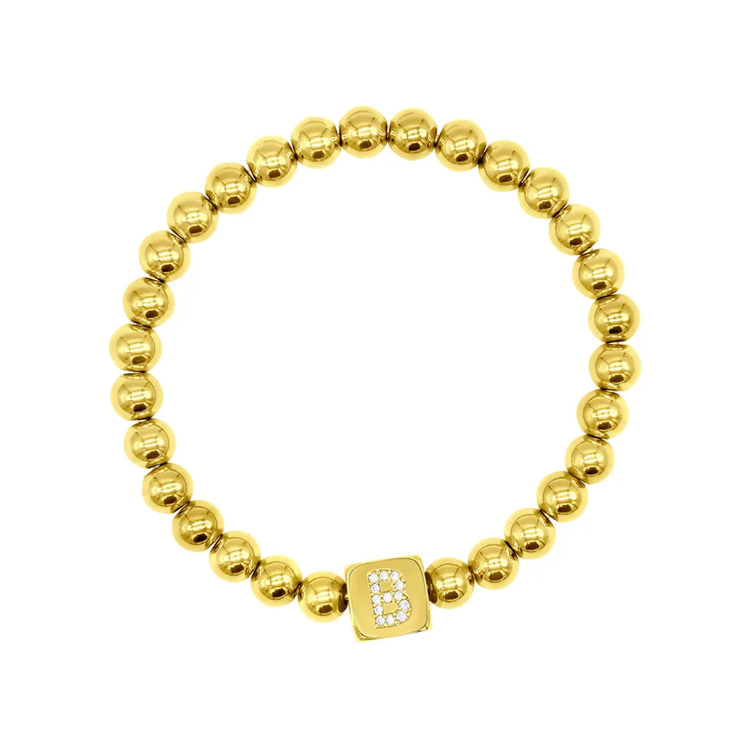 Initial Cube Stretch Bracelet