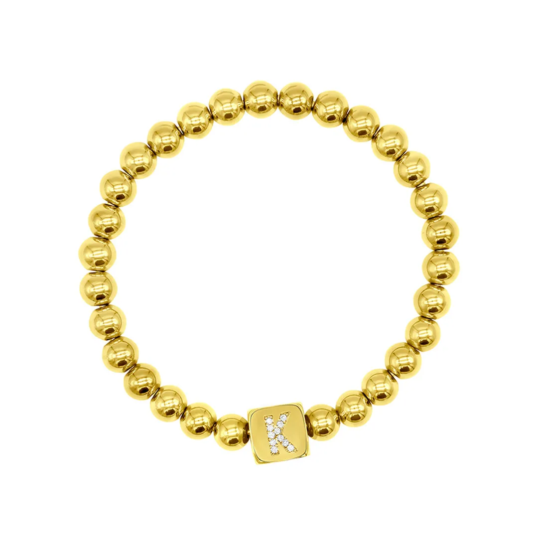 Initial Cube Stretch Bracelet