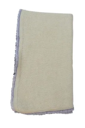 Ivory Baby Alpaca Blanket with Grey Trim Ivory Baby Alpaca Blanket with Grey Trim