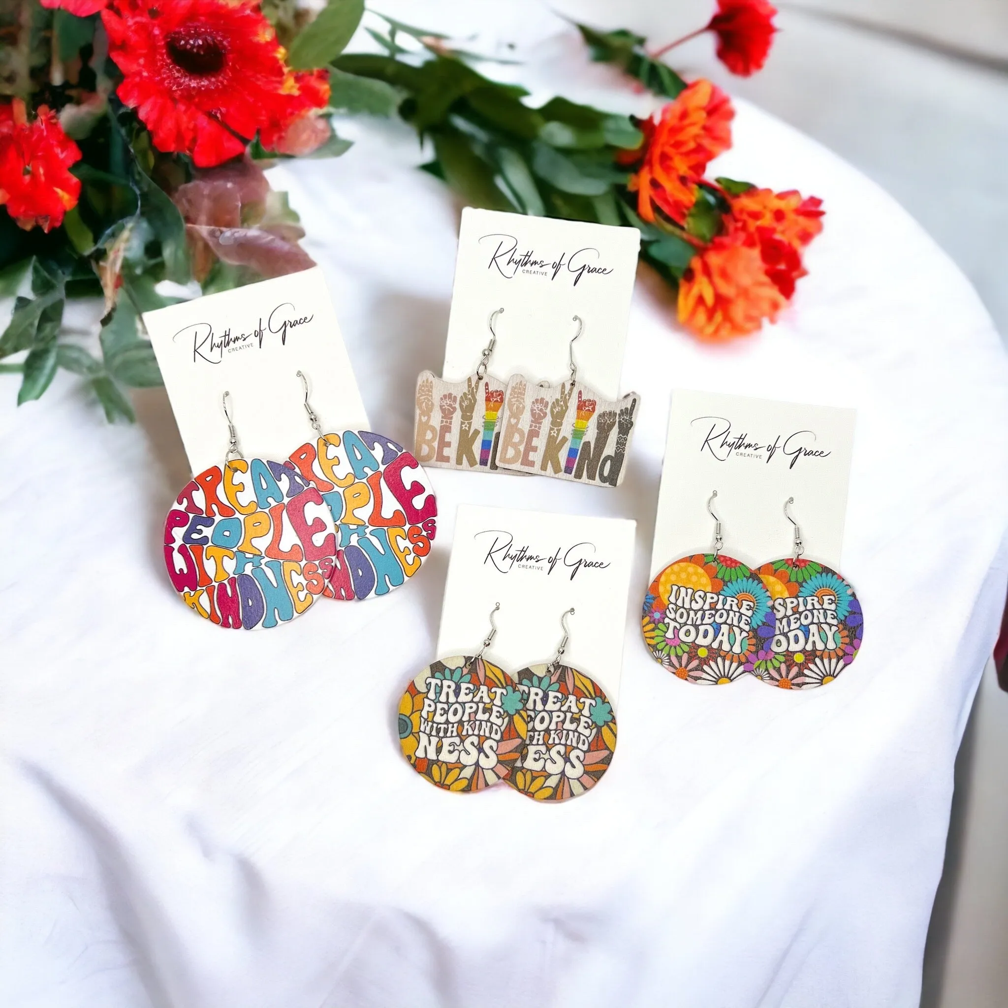 Kindness Earrings - Wanderlust Earrings, Spread Kindness, Bucket Filler, Teacher Earrings, Kindness Accessories