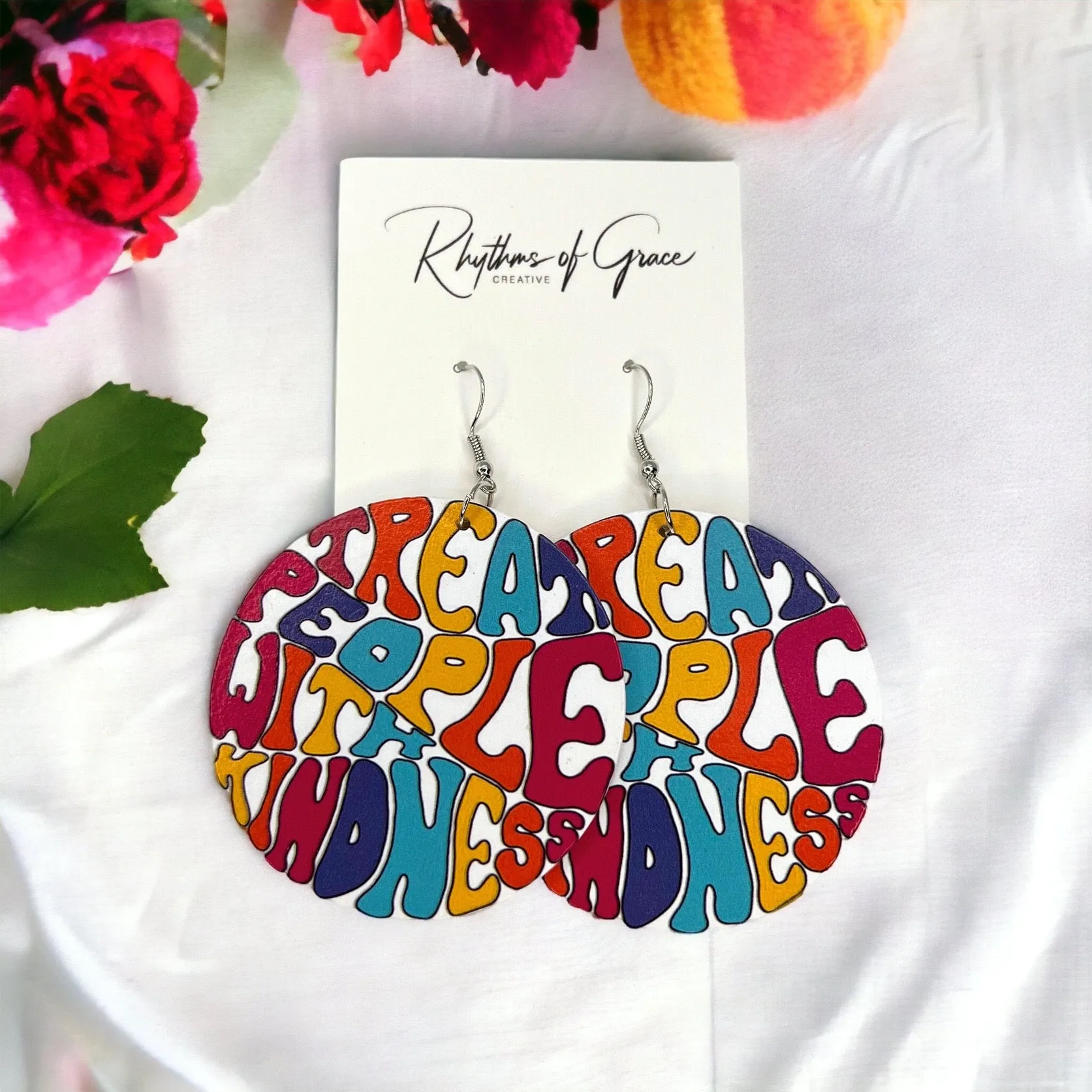 Kindness Earrings - Wanderlust Earrings, Spread Kindness, Bucket Filler, Teacher Earrings, Kindness Accessories