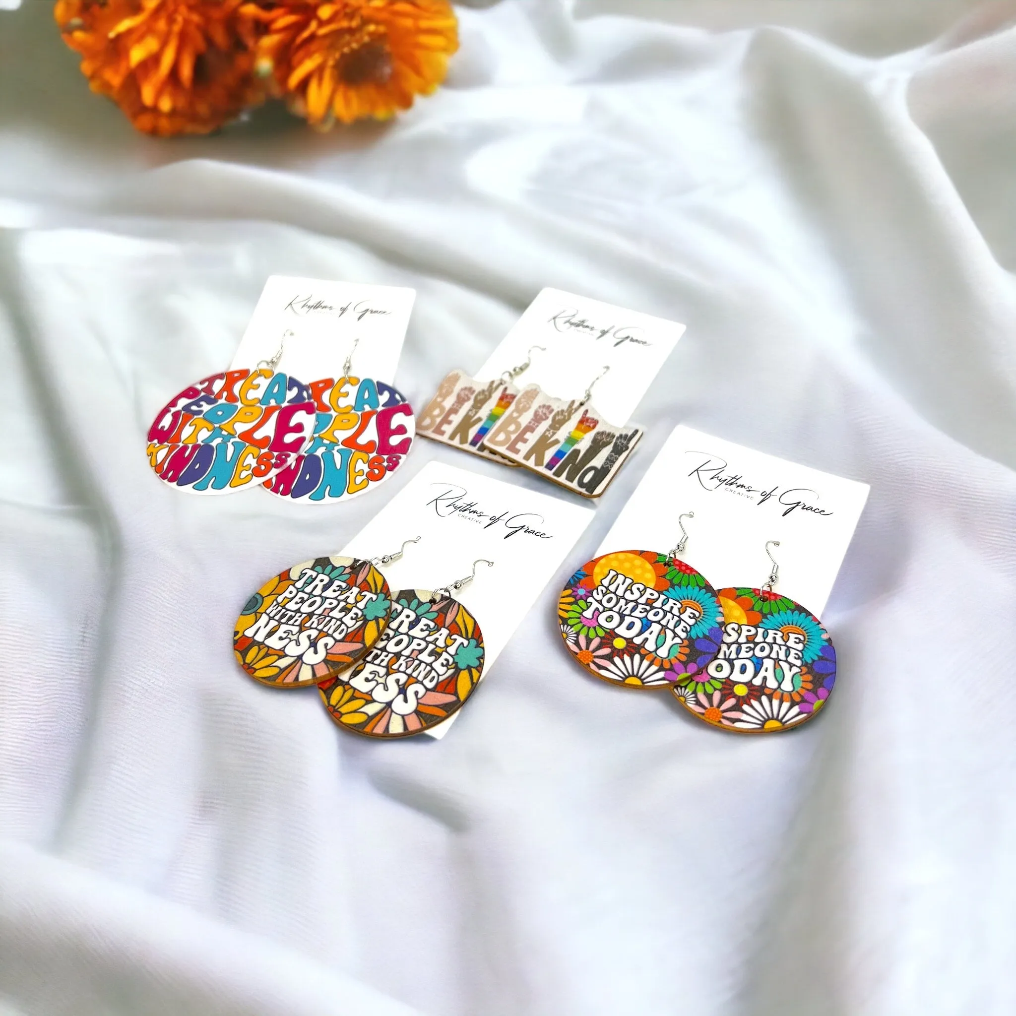Kindness Earrings - Wanderlust Earrings, Spread Kindness, Bucket Filler, Teacher Earrings, Kindness Accessories