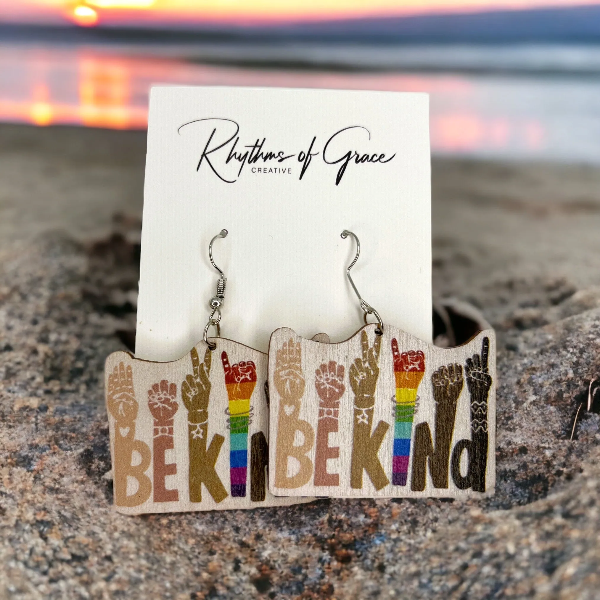 Kindness Earrings - Wanderlust Earrings, Spread Kindness, Bucket Filler, Teacher Earrings, Kindness Accessories