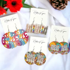 Kindness Earrings - Wanderlust Earrings, Spread Kindness, Bucket Filler, Teacher Earrings, Kindness Accessories Kindness Earrings - Wanderlust Earrings, Spread Kindness, Bucket Filler, Teacher Earrings, Kindness Accessories