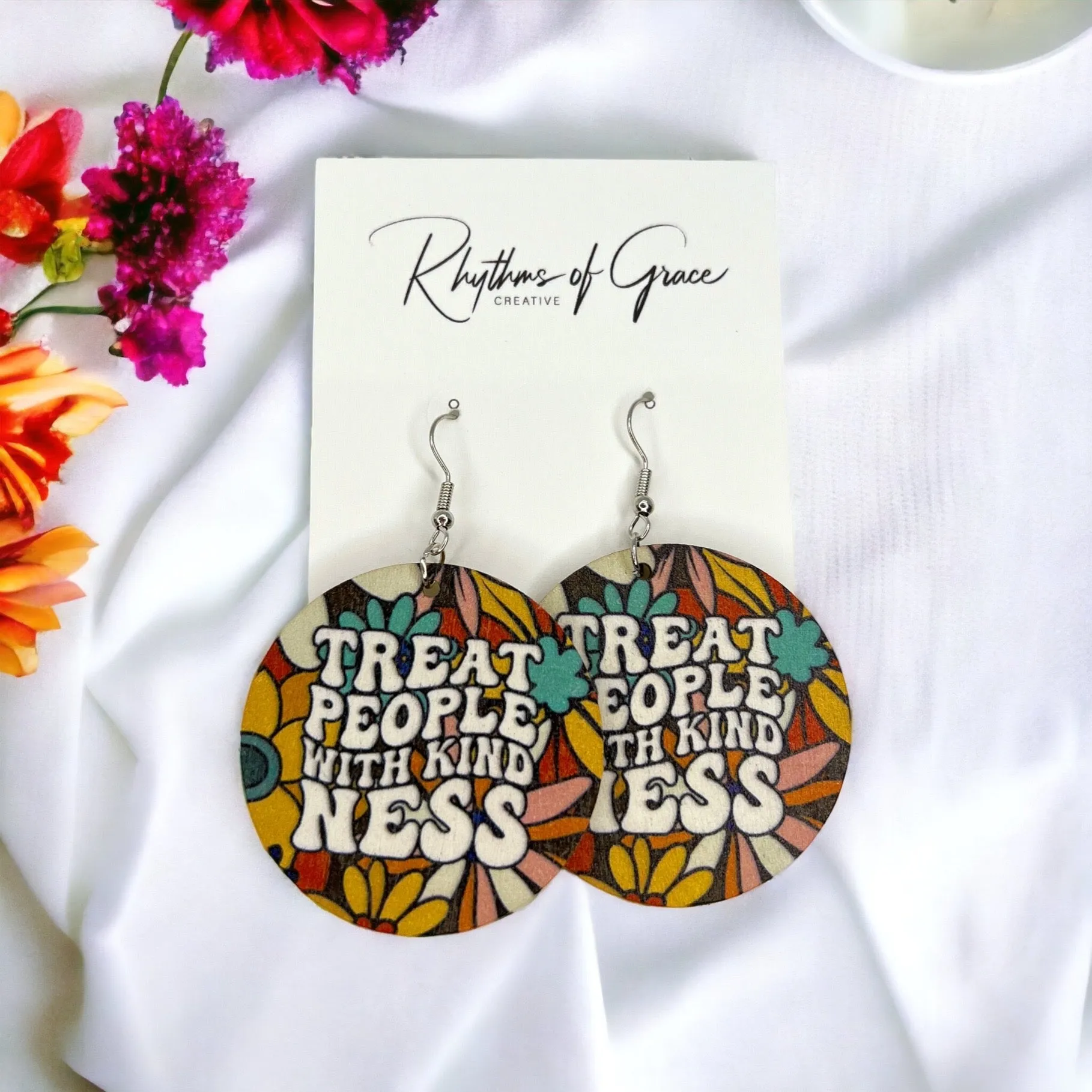 Kindness Earrings - Wanderlust Earrings, Spread Kindness, Bucket Filler, Teacher Earrings, Kindness Accessories