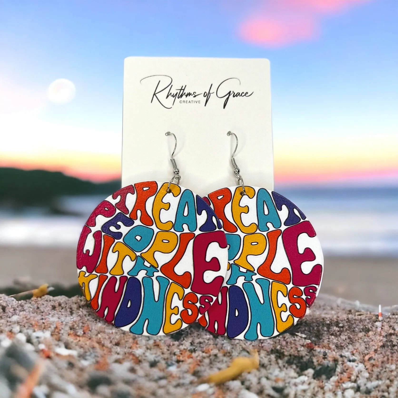 Kindness Earrings - Wanderlust Earrings, Spread Kindness, Bucket Filler, Teacher Earrings, Kindness Accessories