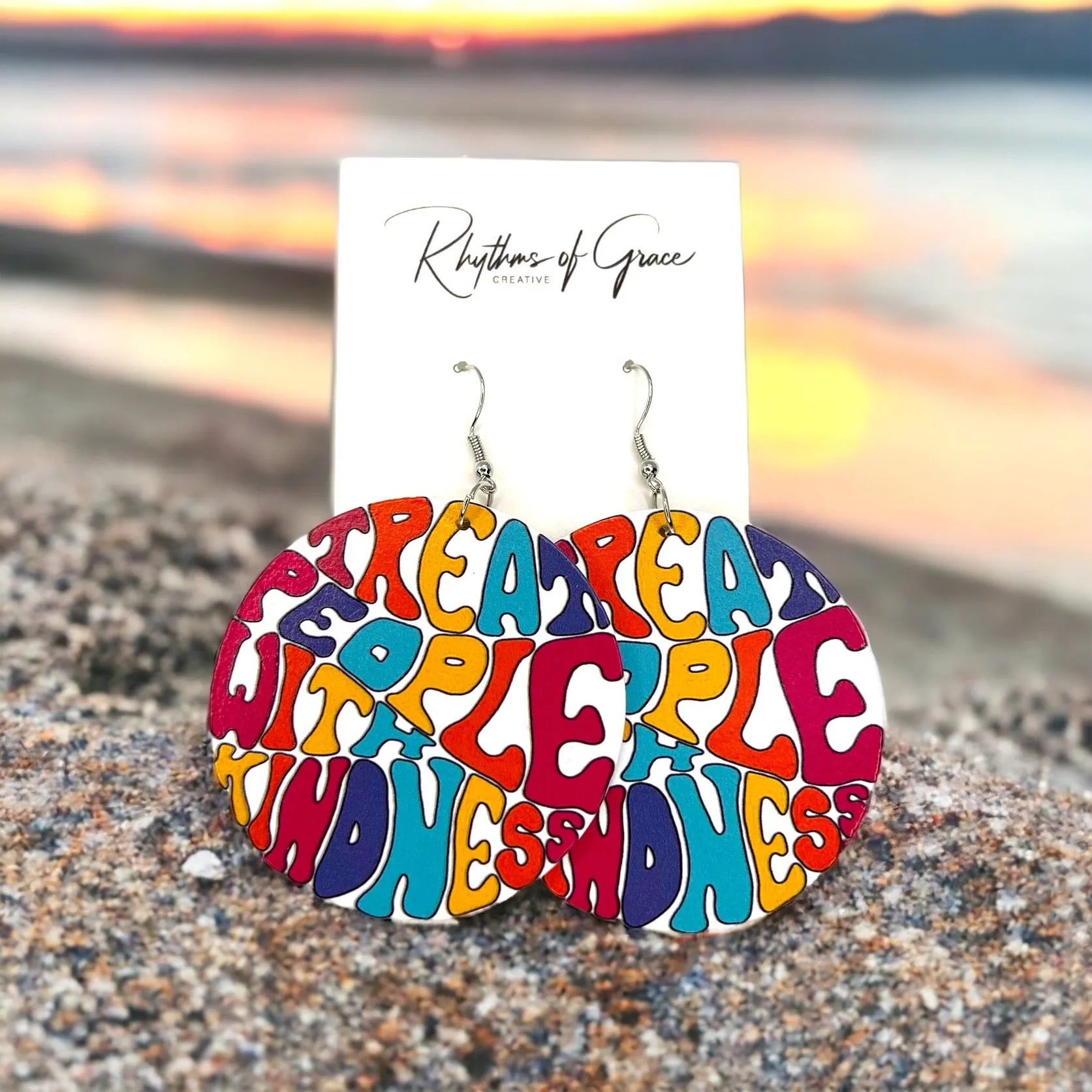Kindness Earrings - Wanderlust Earrings, Spread Kindness, Bucket Filler, Teacher Earrings, Kindness Accessories