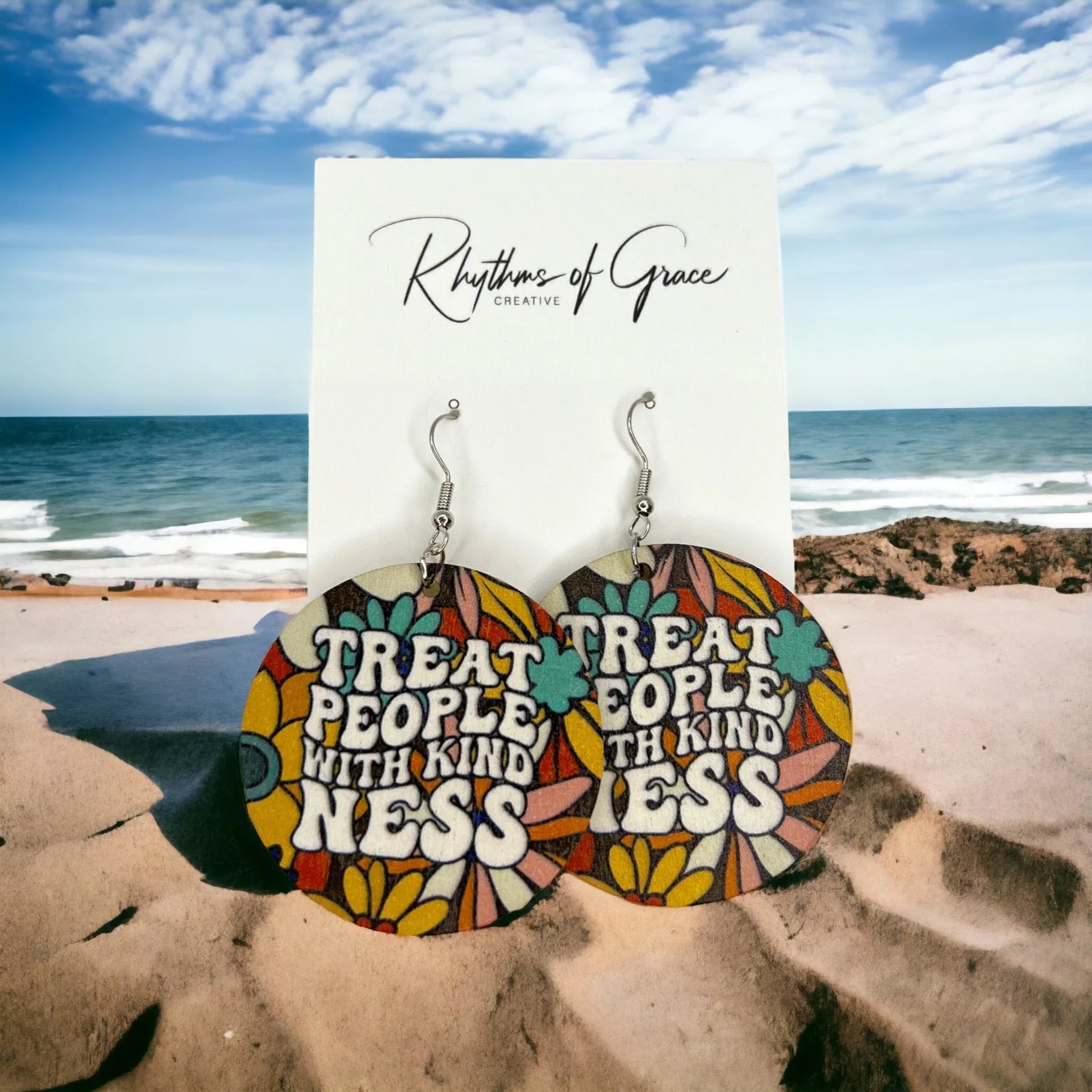Kindness Earrings - Wanderlust Earrings, Spread Kindness, Bucket Filler, Teacher Earrings, Kindness Accessories