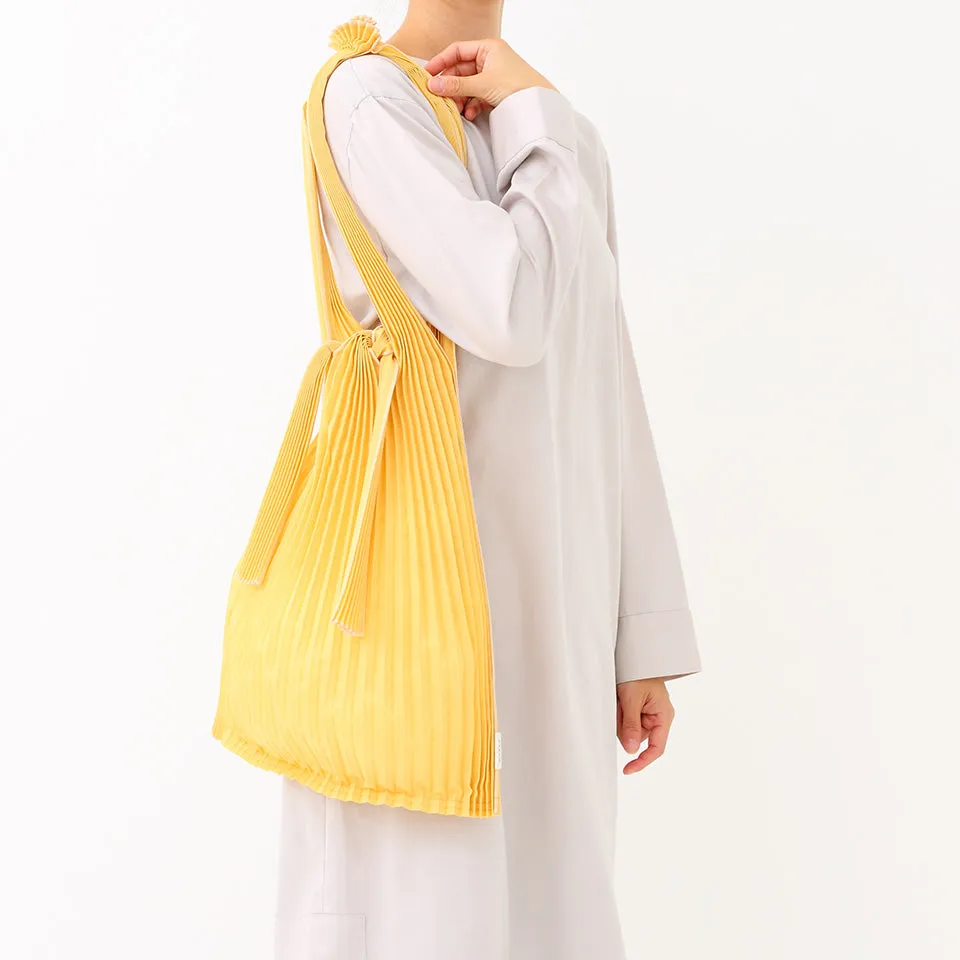 Large Pleated Tote Bag - Grey