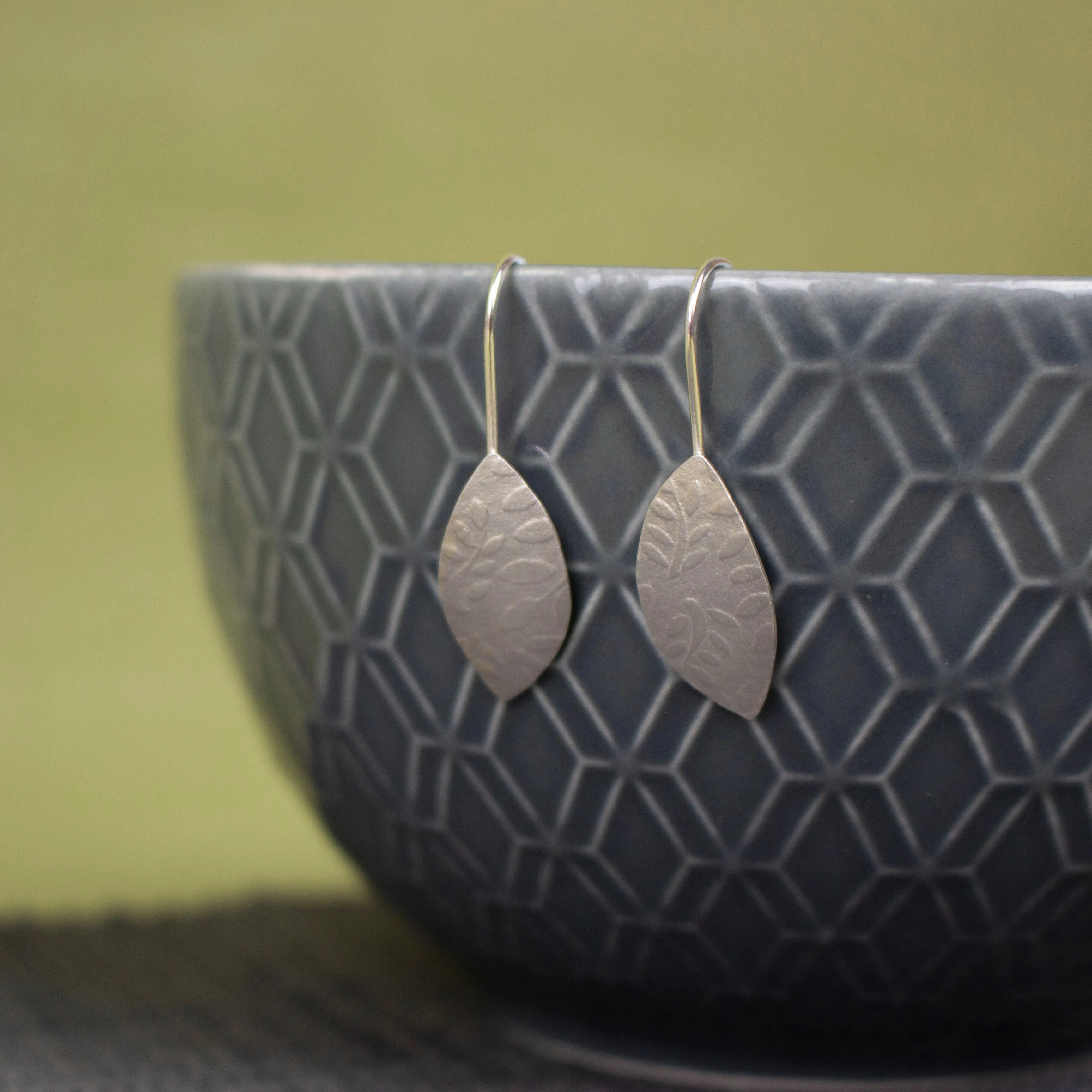 Leaf Petal Silver Earrings