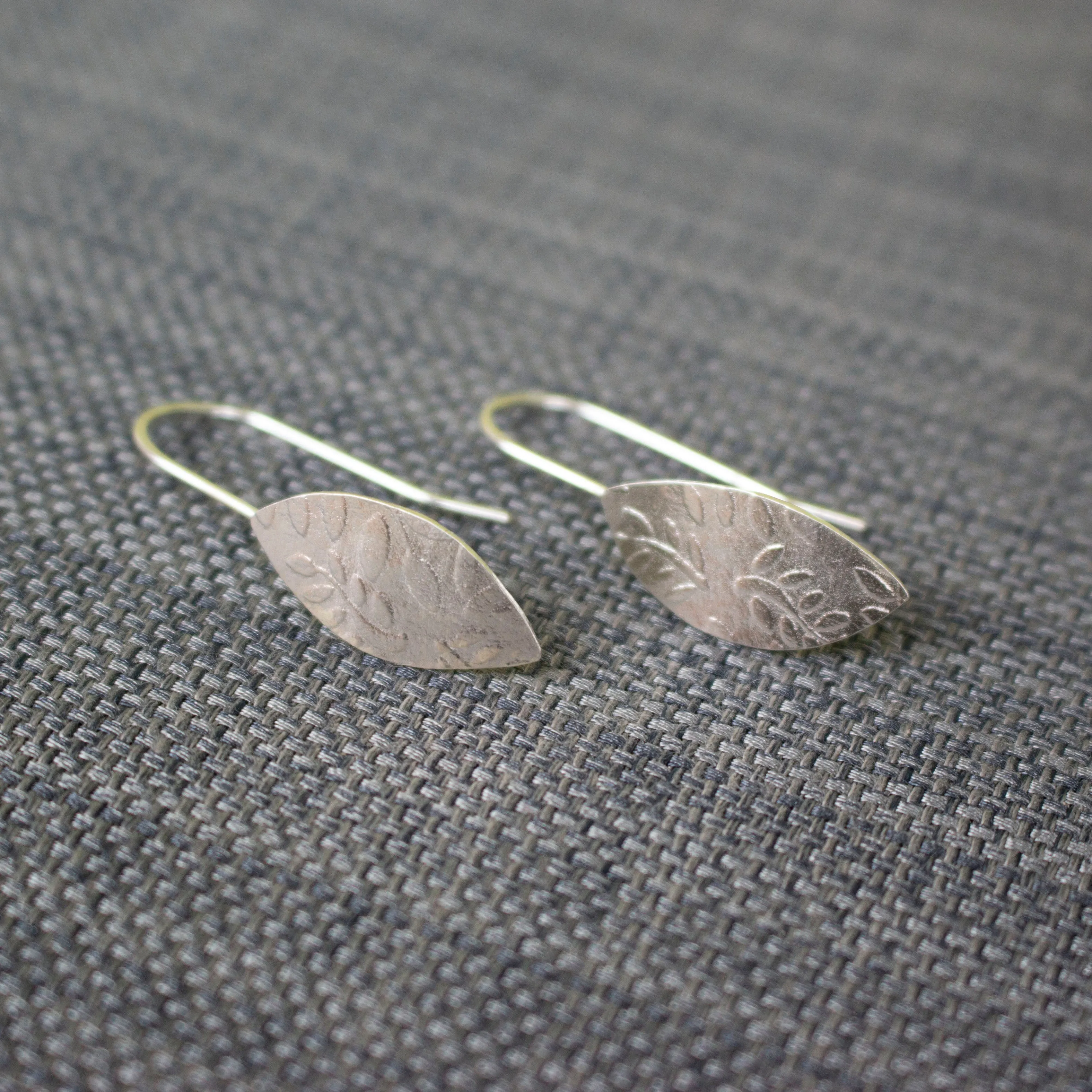 Leaf Petal Silver Earrings