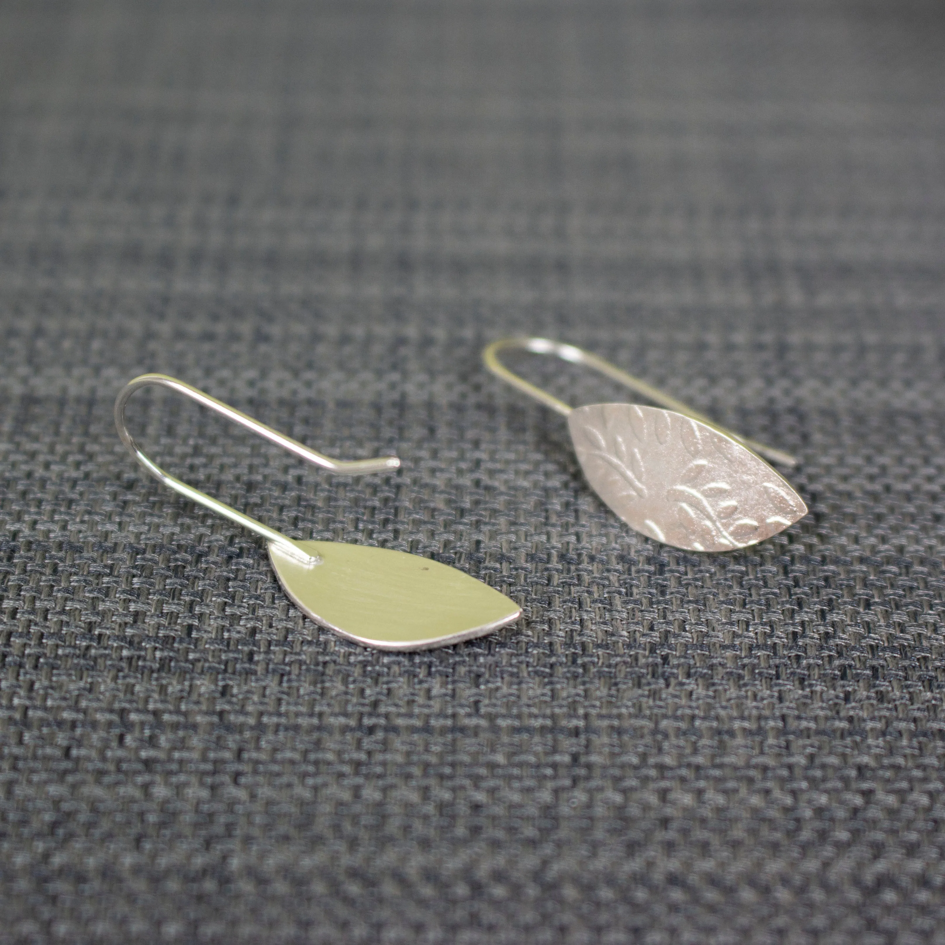 Leaf Petal Silver Earrings