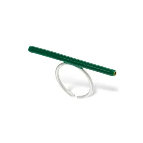 Line - adjustable ring with enamel - green Line - adjustable ring with enamel - green