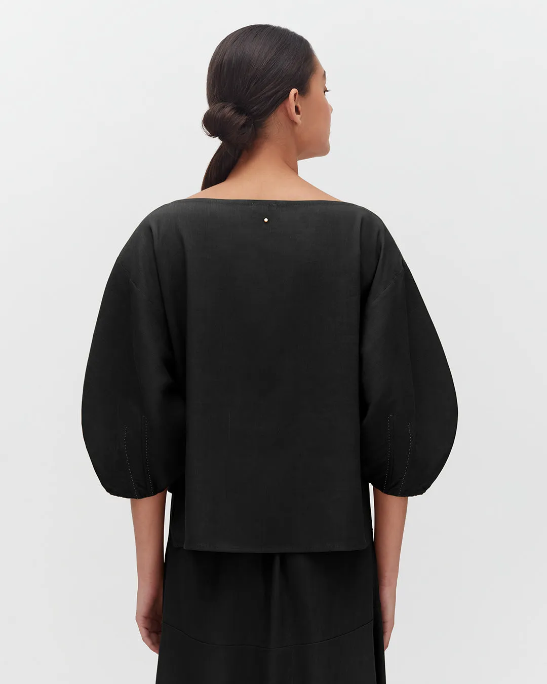 Linen Boatneck Top