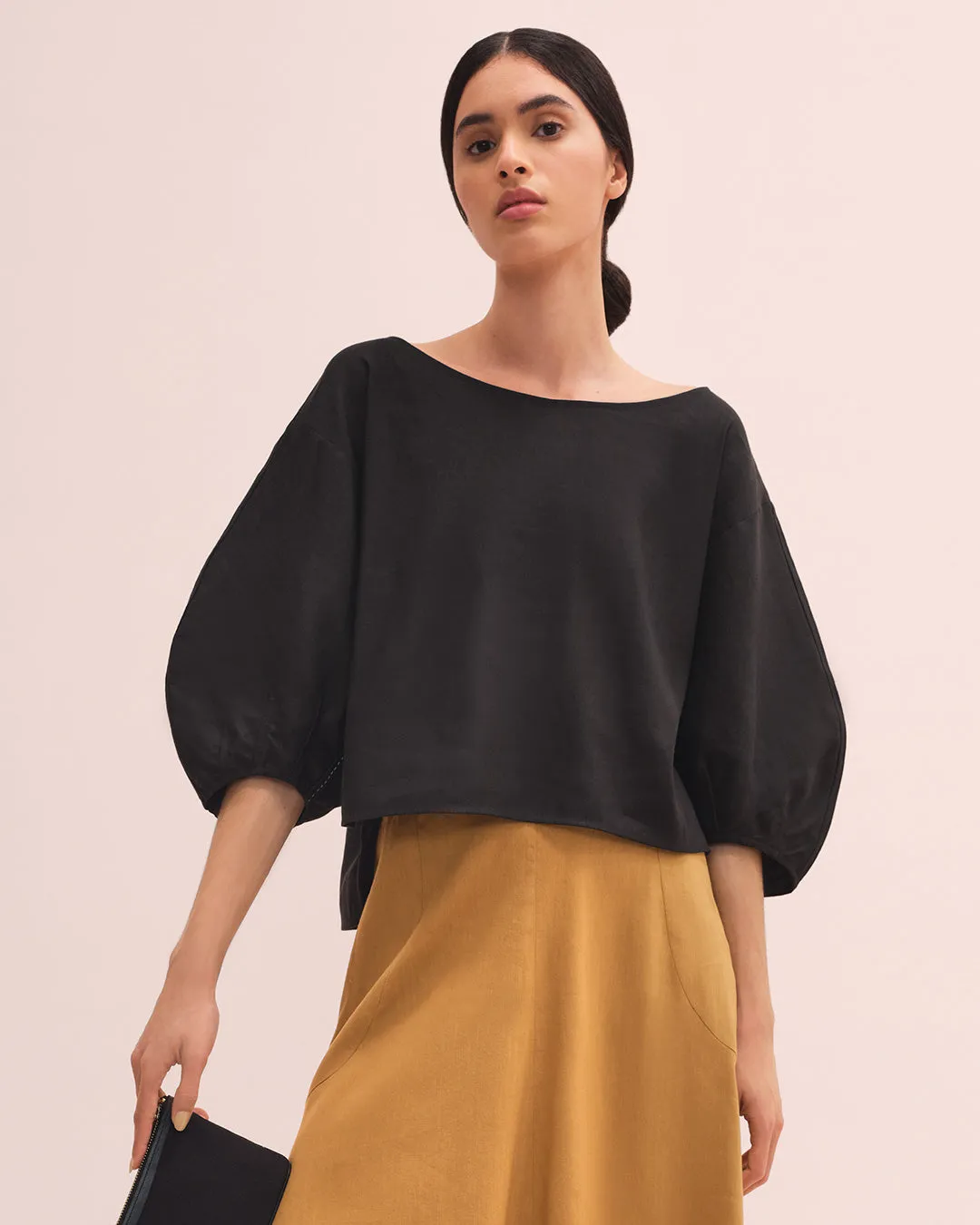 Linen Boatneck Top