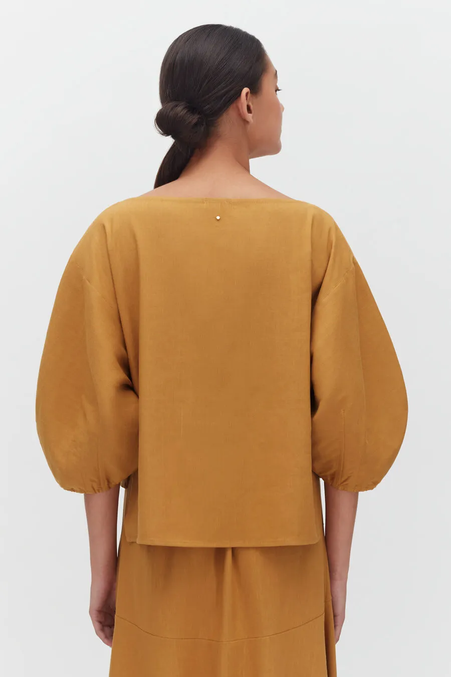 Linen Boatneck Top