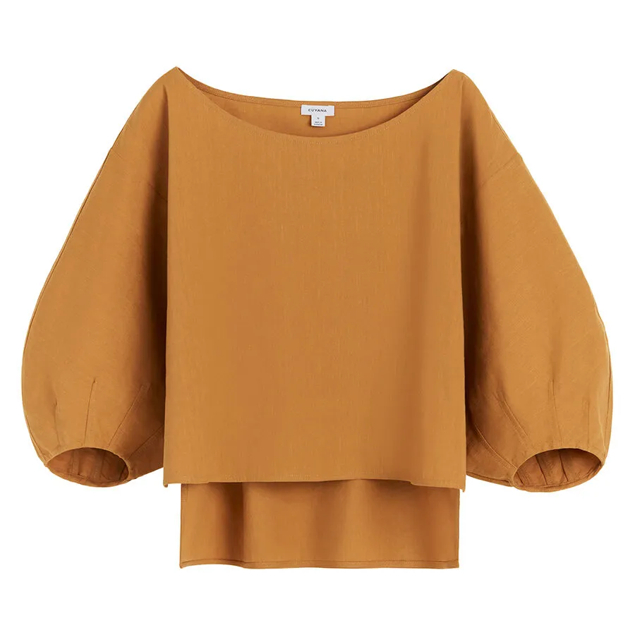 Linen Boatneck Top