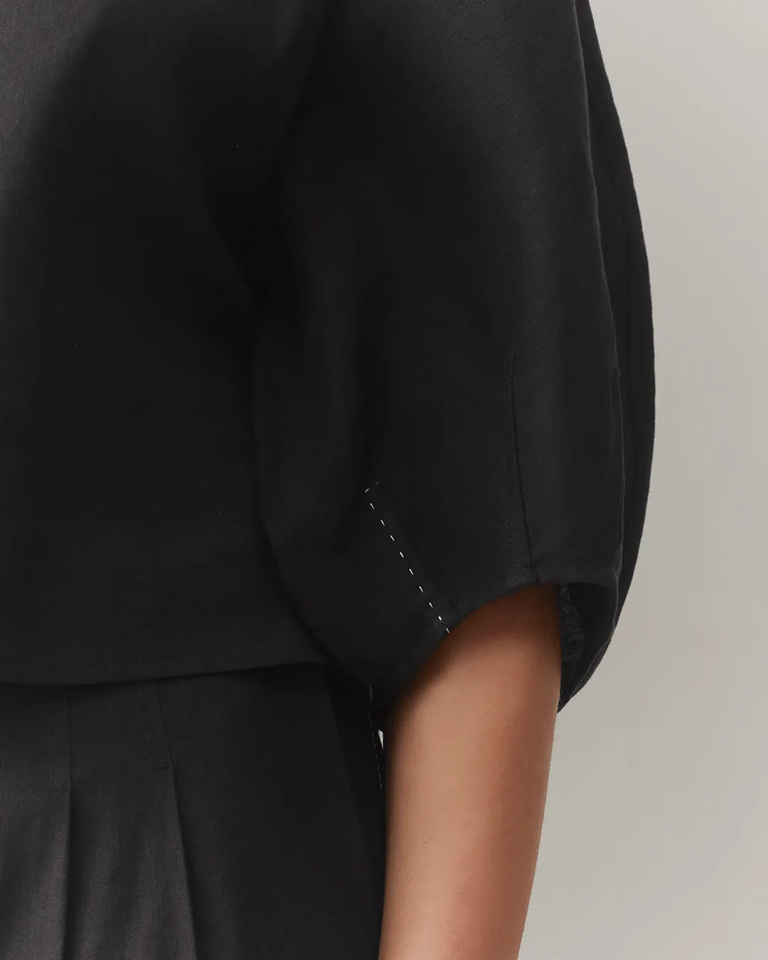 Linen Boatneck Top