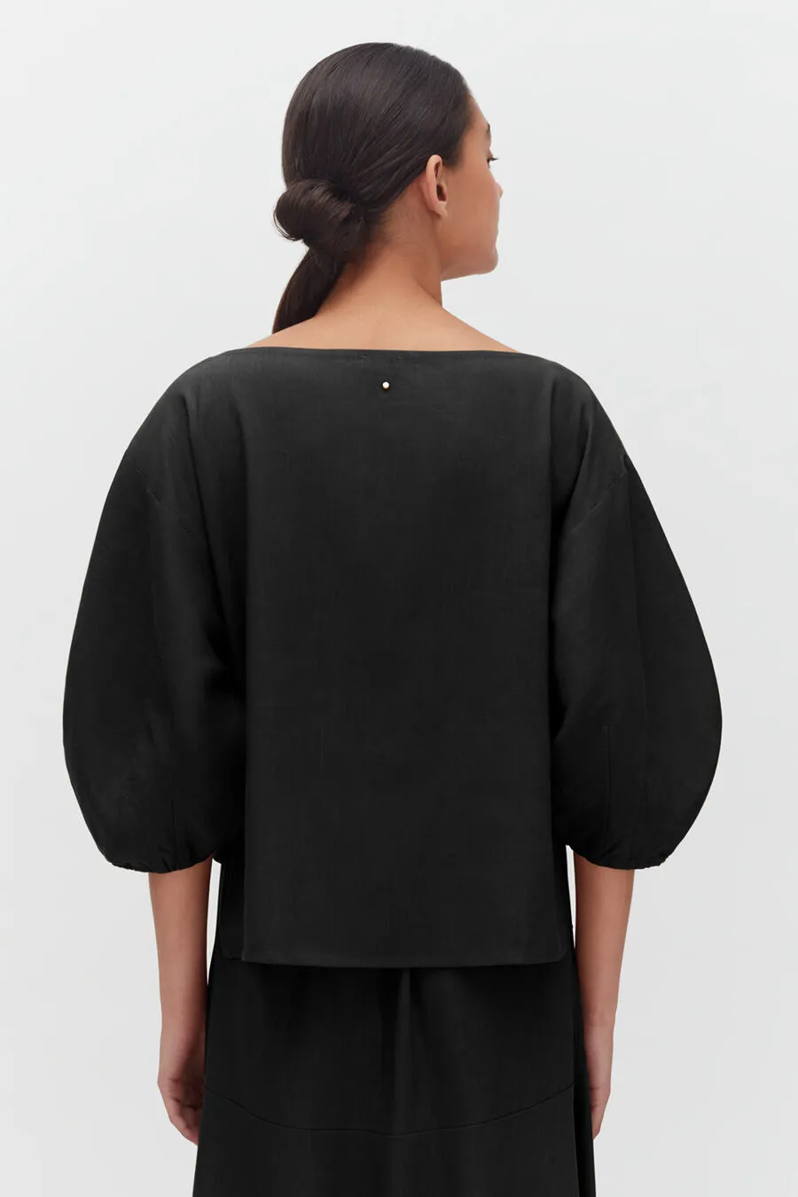 Linen Boatneck Top