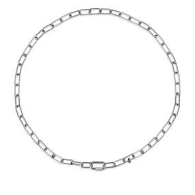 Long Chain Necklace - Dark Grey Silver Long Chain Necklace - Dark Grey Silver
