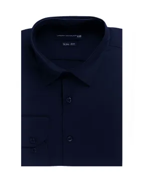 Men's Navy Soft Touch Bamboo Plain Shirt Men's Navy Soft Touch Bamboo Plain Shirt