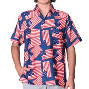 Men's Patriotic  Flag Print Hawaiian Shirt Men's Patriotic  Flag Print Hawaiian Shirt