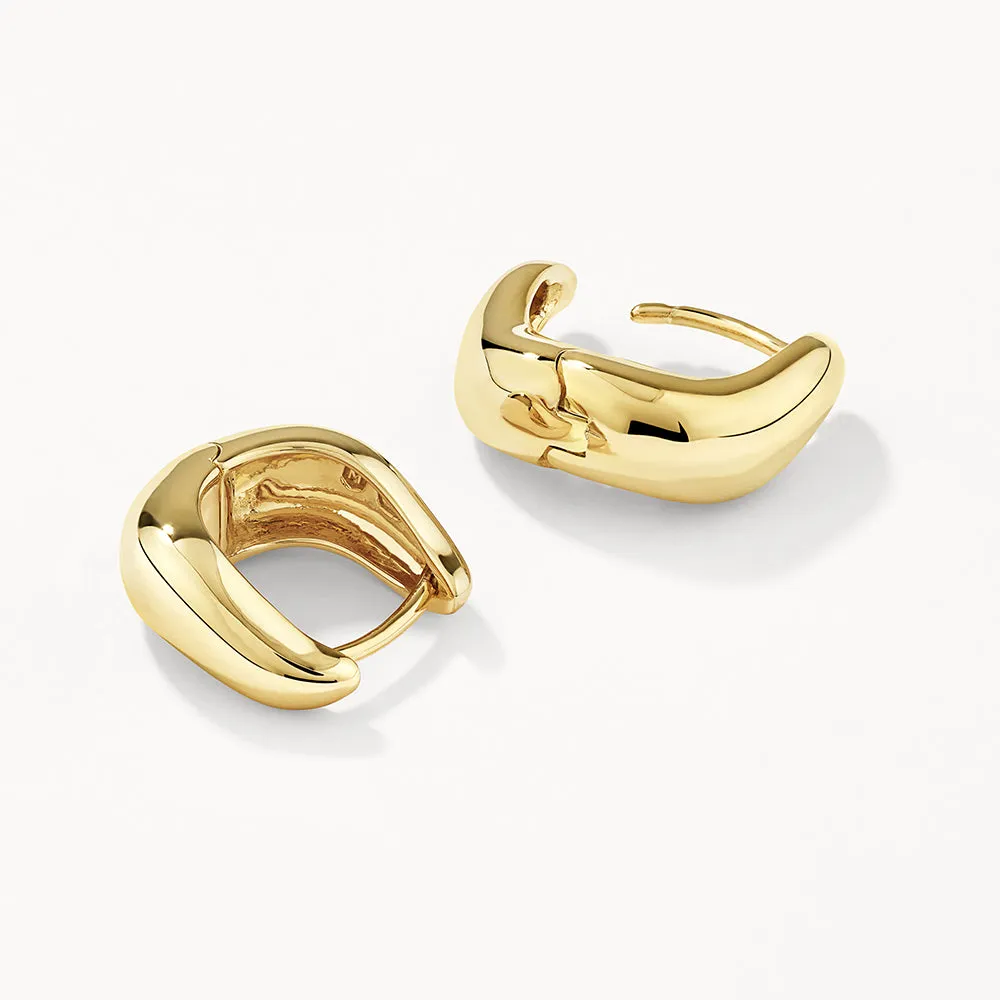 Midi Wave Dome Huggies in Gold