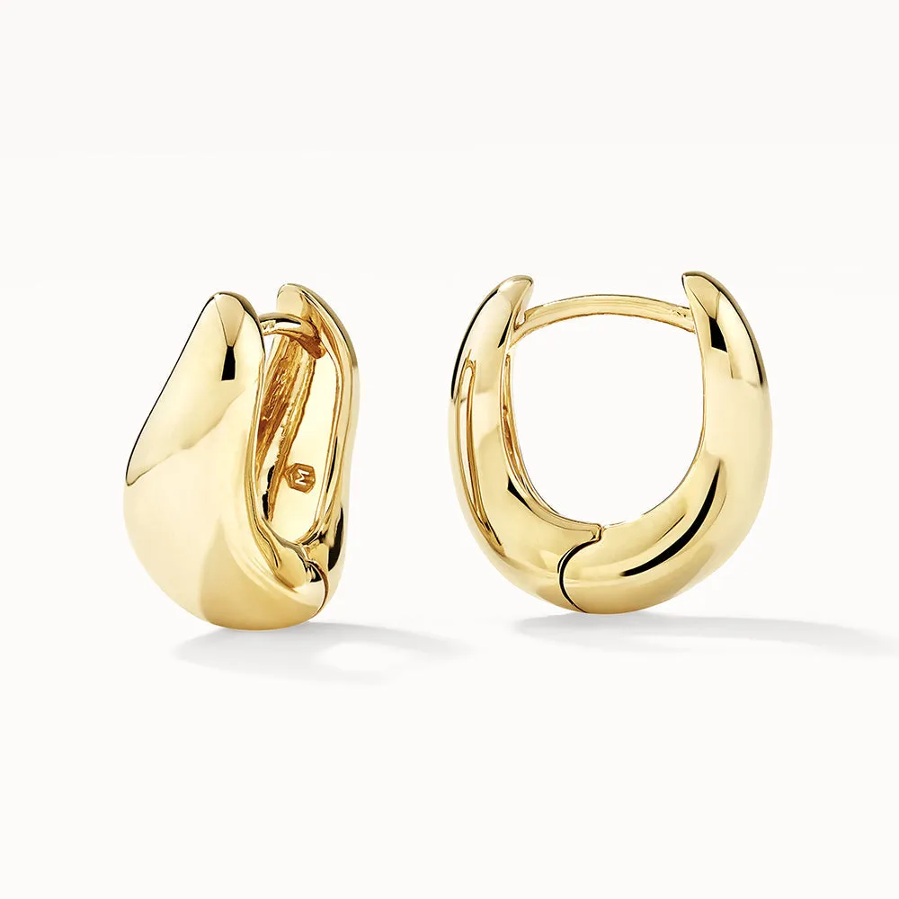 Midi Wave Dome Huggies in Gold
