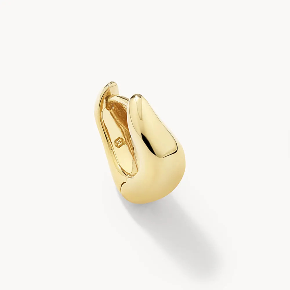 Midi Wave Dome Huggies in Gold
