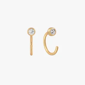 Mini Bezel Huggies Earrings Mini Bezel Huggies Earrings