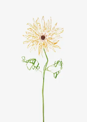 Minimal Sunflower Mosaic Wall Art Print Minimal Sunflower Mosaic Wall Art Print