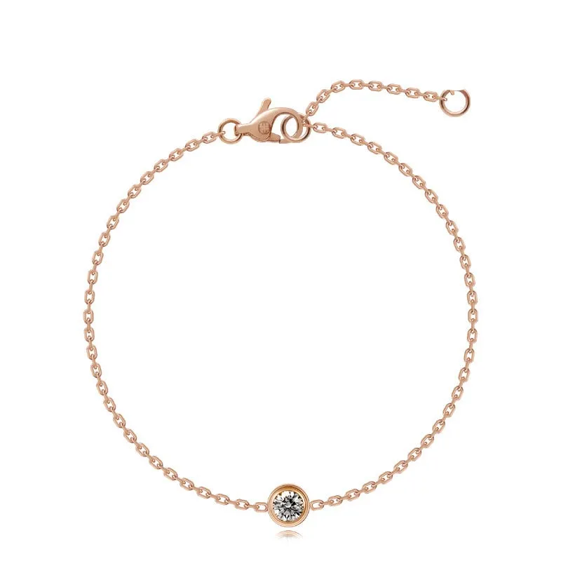 Minimal Zirconia Bracelet - Rose Gold