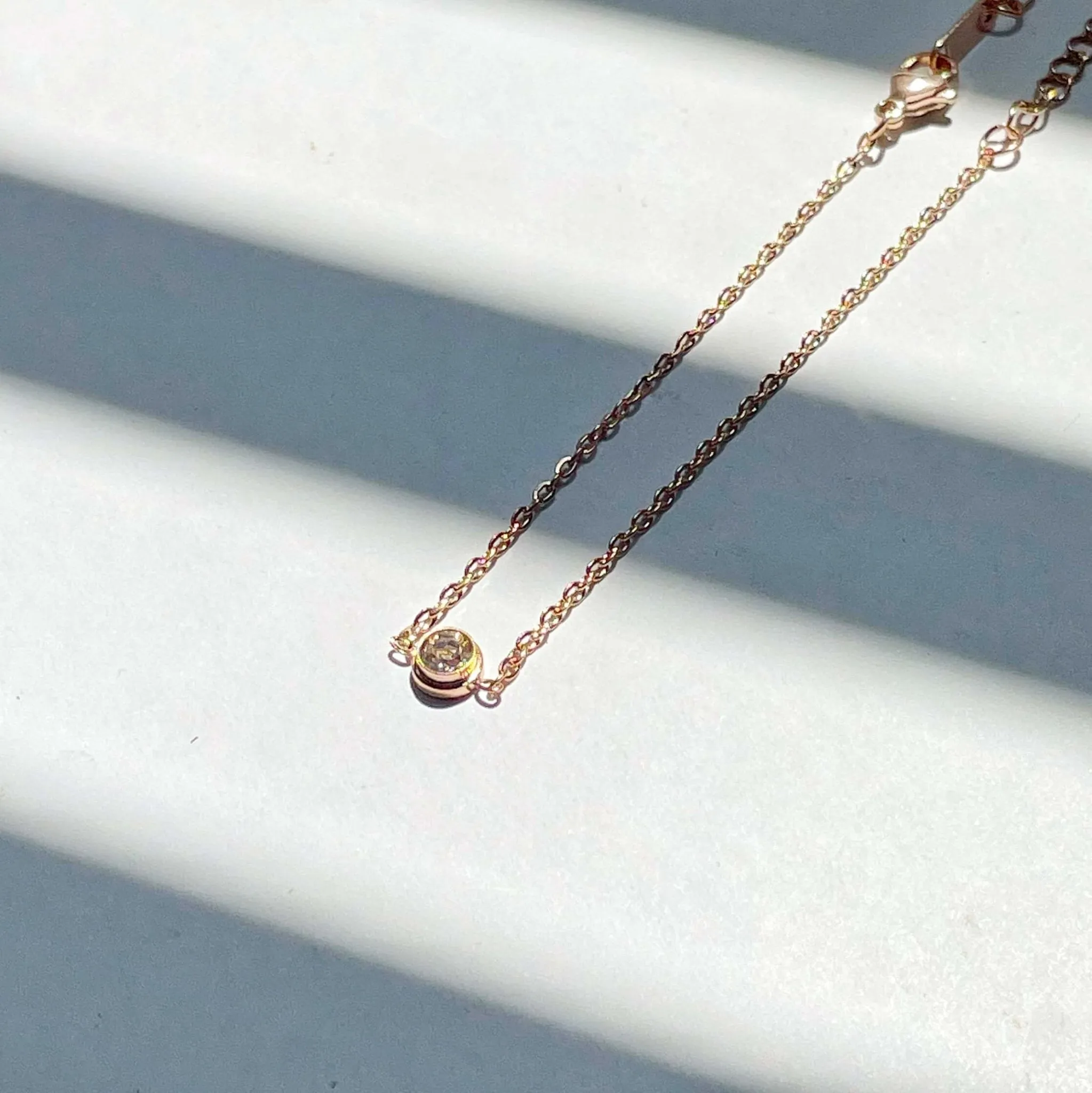 Minimal Zirconia Bracelet - Rose Gold