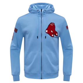 MLB BOSTON RED SOX CLASSIC CHENILLE MEN'S FZ PO HOODIE (UNIVERSITY BLUE) MLB BOSTON RED SOX CLASSIC CHENILLE MEN'S FZ PO HOODIE (UNIVERSITY BLUE)