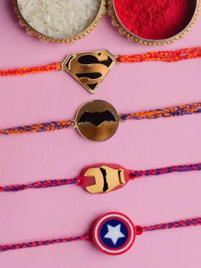 My Superheroes Set of 4 Rakhis My Superheroes Set of 4 Rakhis