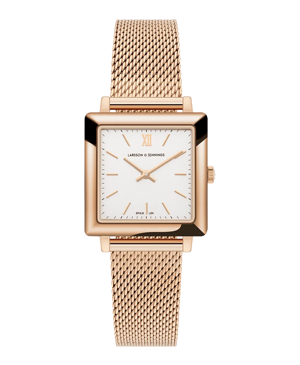 Norse Milanese 34mm Rose Gold Satin-White
