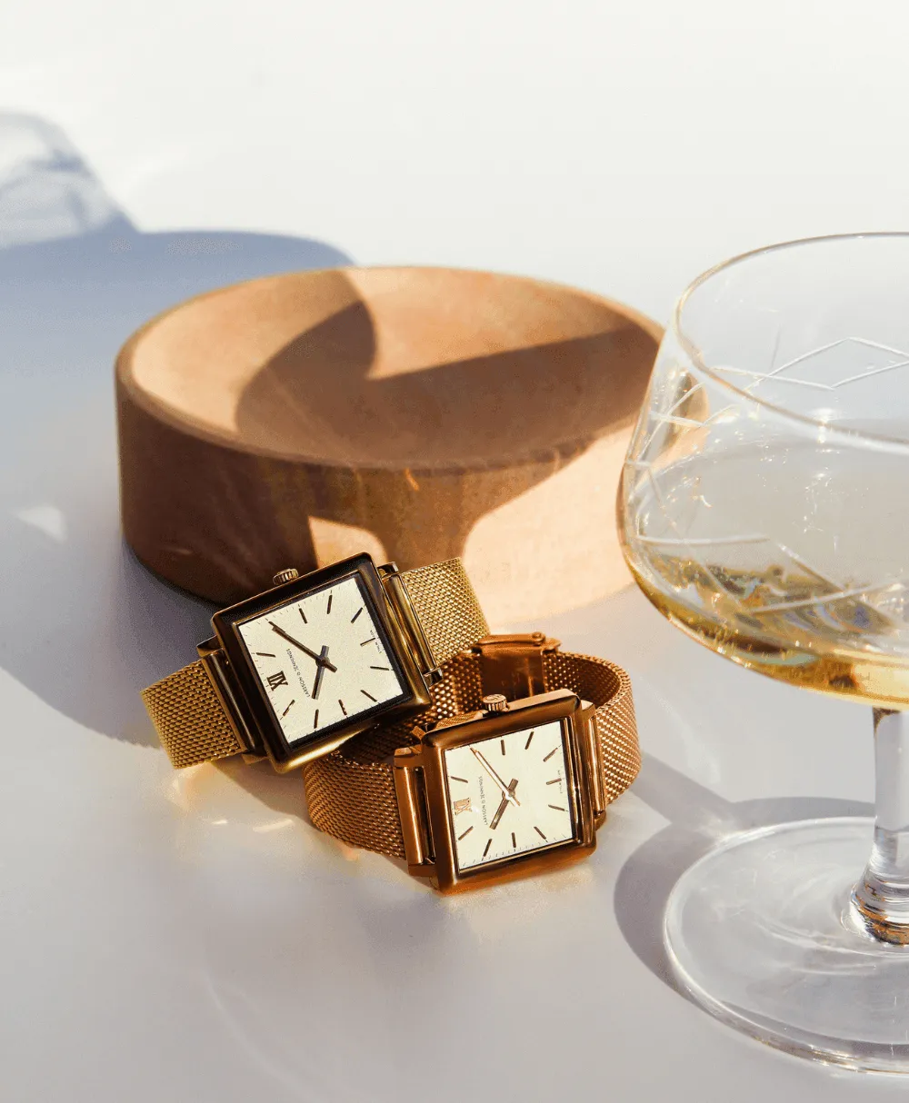 Norse Milanese 34mm Rose Gold Satin-White