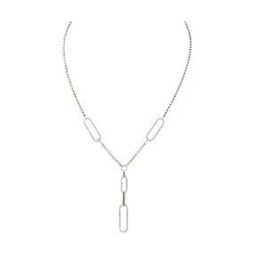 On Trend Diamond Paperclip Lariat Necklace in Yellow Gold, 1.0 cttw On Trend Diamond Paperclip Lariat Necklace in Yellow Gold, 1.0 cttw