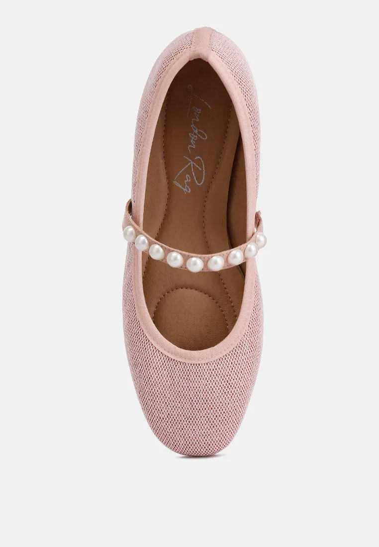Pearl Embellished Ballerina Flats By Ruw