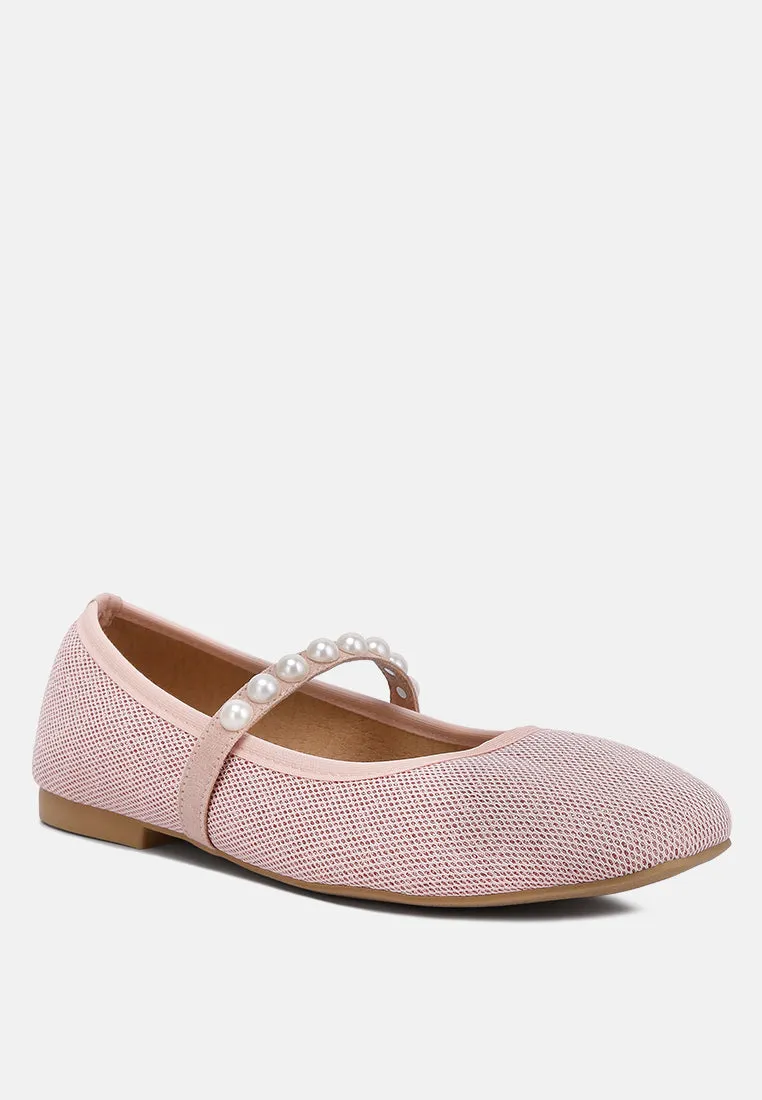Pearl Embellished Ballerina Flats By Ruw